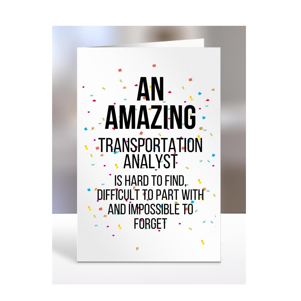 Retirement Card for Women Men, Leaving Gifts for Colleagues, Boss, Farewell, Goodbye Presents for Transportation Analyst, An amazing is hard to find, A5-225c_246 — image 1