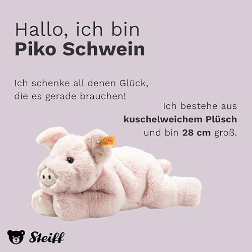 Miniatura 2 de Steiff Piko Pig - Juguete de peluche de peluche, color rosa, 11 pulgadas