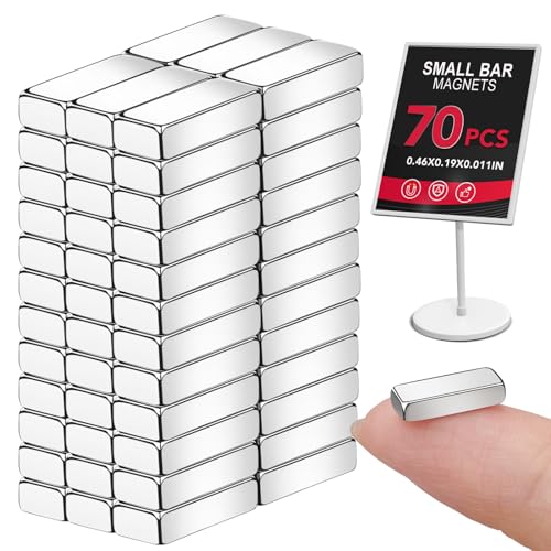 Image of LOVIMAG Small Neodymium Bar Magnets, 70 Pcs, 12x5x3mm | Rare Earth Refrigerator Magnet for Whiteboard, Fridge, Office, Science, Craft and Tool Storage