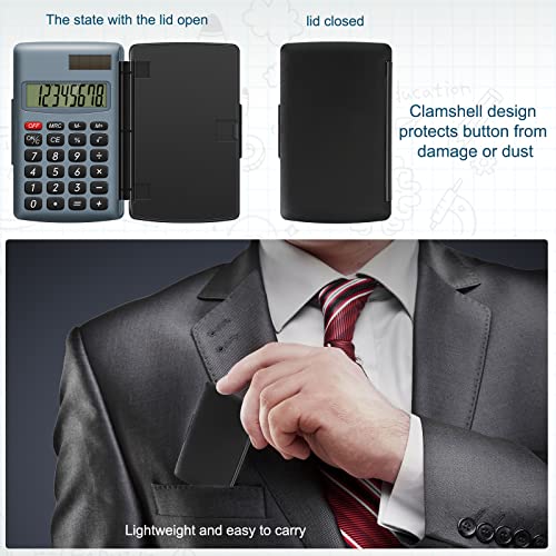 24 Pieces Pocket Calculator 8 Digit Display Basic Calculators Solar Battery Dual Power Office Calculators With Flip Open Cover For Desktop Home Office School Students Scientific Kids #TOP2
