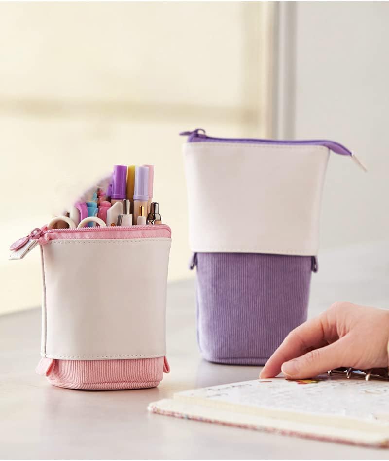 Elecart Stand Up Pencil Case - Telescopic Pen Pouch, Transformer Pencil Holder, Large Capacity Makeup Bag, Travel Cosmetic Organizer for Women, School & Office Supplies Storage(Colour May Vary) 2