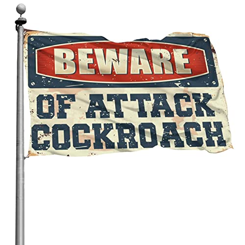 Drapeaux amusants de chambre d'étudiant Beware of Attack grand format 152 x 244 cm gaeruite