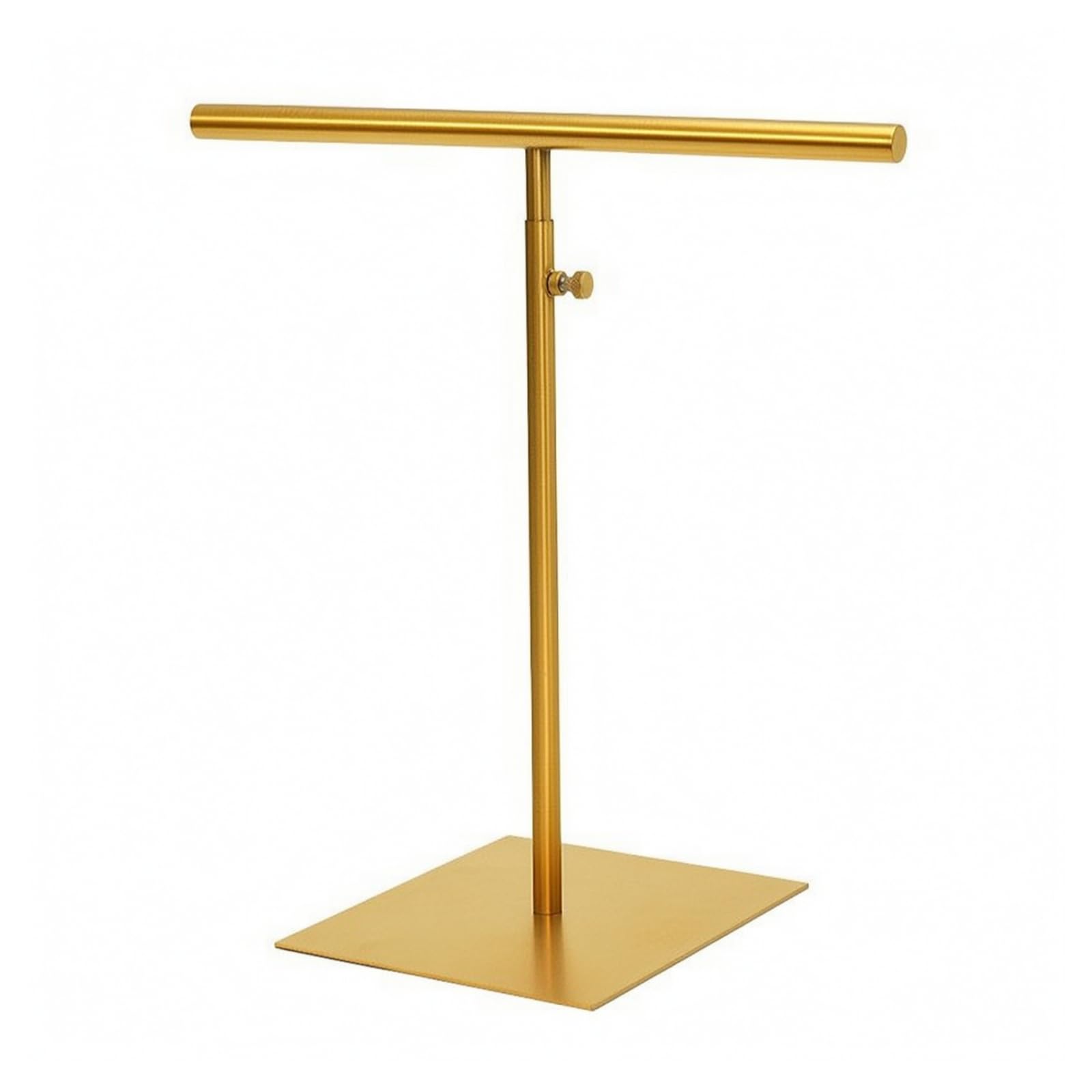 harayaa Soportes Exhibición Acero Inoxidable para Colgar Bolsos Pañuelos Collares y Accesorios Moda con Perilla Altura Regulable y Base Antivuelco Acuado para , Acabado Titanio Dorado Cepillado