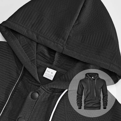 Men's Casual Pullover Hoodie Solid Color Long Sleeve Loose Fit Sports Sweatshirt for Everyday Wear Comfortable3