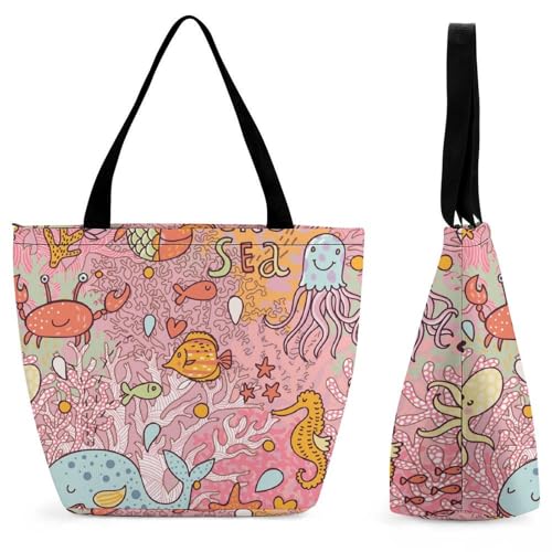 Sac de shopping Vie Marine grand sac à bandoulière pour vos voyages actifs