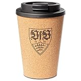 VfB Stuttgart Thermobecher/Kaffeebecher ca. 0,3 l aus Kork und PLA mit Wappen Aufdruck Fanartikel