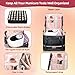 SIYNPAV Nail Polish Organizer Bag Holds 126 Bottles (15ml/0.5fl.oz)& Nail Lamp, 3 Layers Detachable Nail Kit Storage Case PU Leather, Large Travel Nail Supplies Shoulder Bag for Manicure Tools (Black)