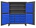 Durham HDC60-156-3S5295 Lockable Cabinet with 156 Blue Hook-On Bins, 60" Wide, 12 Gauge