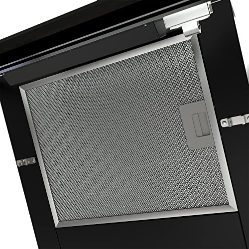 CIARRA CBCB6736H A+++ Dunstabzugshaube 60 cm 650m³/h Umluft Abluft Kopffrei Wandhaube Schwarz Glas App Steuerung Touch Control 4 Stufen Booster Abzugshaube Dunstabzug mit CBCF003 Kohlefilter