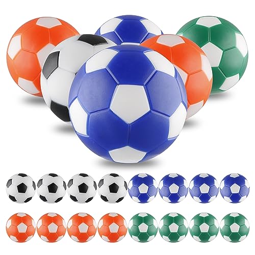 BQSPT 32mm Foosball Balls Foose Balls Table Soccer Game Replacement Foosballs 16pcs,Foosball Multicolor Balls Official 32mm Mini Table Footballs Ball Accessory (16 Pack)