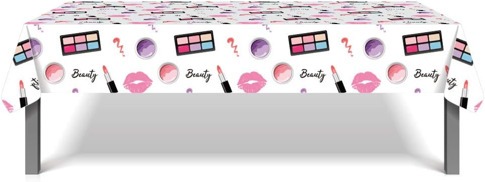SPA Makeup Party Supplies, 85Pcs Spa Makeup Disposable Tableware with SPA Makeup Plates Cups Straws Napkins Balloons for Birthday Girls Party Spa Party Decorations
