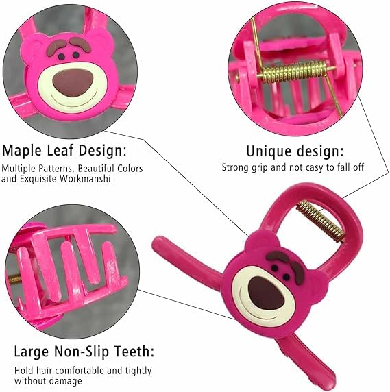 NAVMAV 1Pcs/Pack Cute Cartoon Design Large Hair Claw Clutcher Stylish Korean Hairstyle Clutch Claw Clips for Women & Girls Hair Accessories,Random Colors & Design Will Come 3