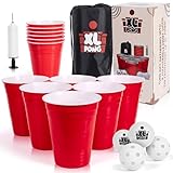 XL Pong - Giant Pong Set with Durable Buckets, Inflatable Pong Balls, and Bag. Jumbo Pong Game for Indoor and Outdoor Gatherings.