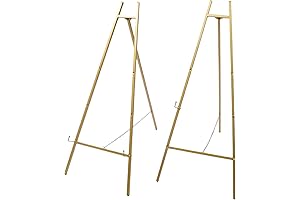2 Pack Easel Stands Floor Easel Foldable Display Stand Height Adjustable Gold...