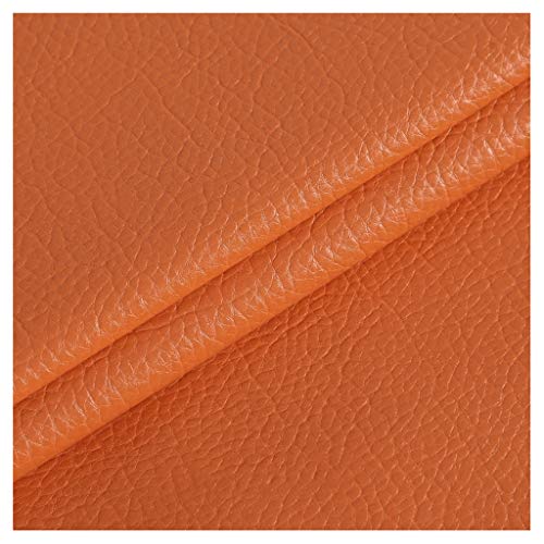 Polipiel para tapizar, realizar manualidades decorar, muebles, cojines, coches, sillas, sofás, bolsos. Tela Ecopiel. Cuero Sintético. 138 cm de ancho(Oranje,1.38x9m)