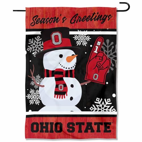 Ohio State Buckeyes Holiday Winter Snow Garden Banner Flag