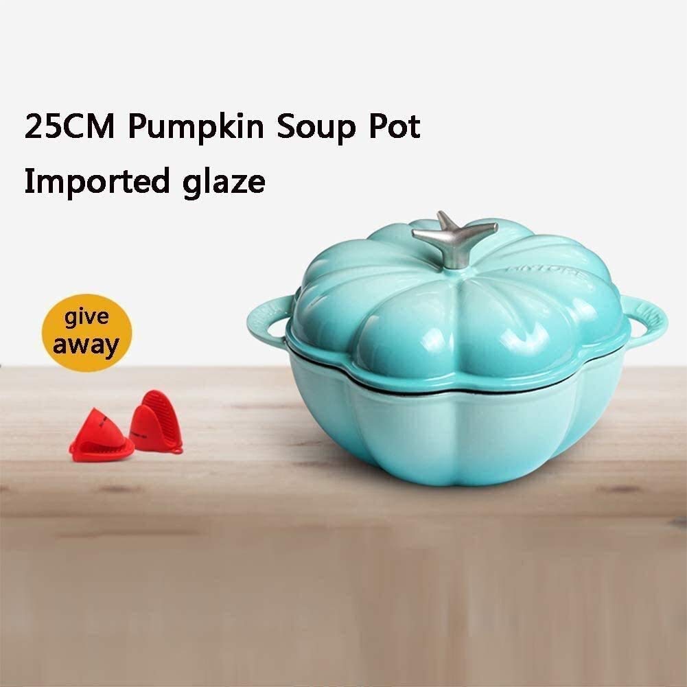 Olla de Barro Olla de estofado de cerámica Cazuela de Hierro Fundido esmaltado con Tapa Olla de Sopa Olla Resistente a Altas temperaturas Cazuela de estofado holandés (Color: Rojo)