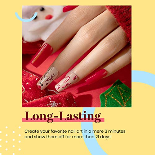 Beetles Gel Nail Polish Classic Set - Classic Queen 6 Colors Red Black Nude White Pink Glitters Nail Gel Polish Soak Off LED Kit Manicure - Image 6