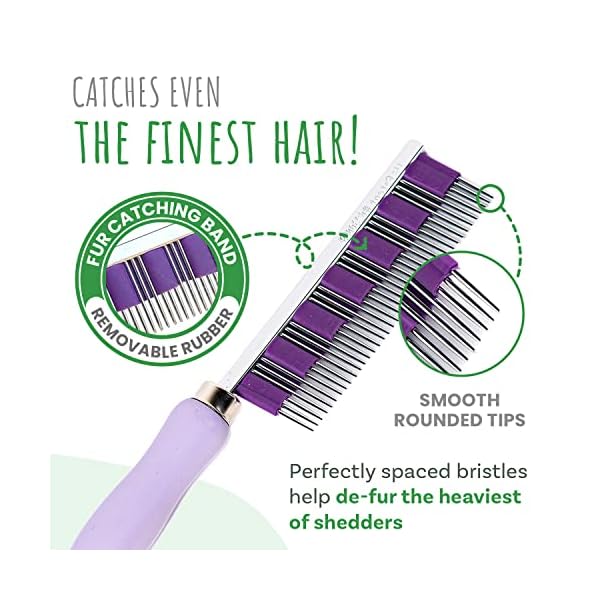 Small pet select - hair buster comb for rabbits, cats and dogs, metal pet comb for shedding and detangling, grooming tool for small pets with long and short fur - image 4