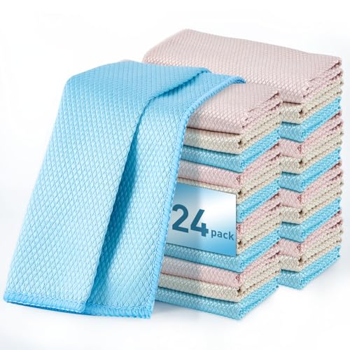 Fish Scale Microfiber Cleaning Cloth for Cleaning Window Glasses Screen Kitchenware Furniture Car, Streak&Lint Free No-scratch All-purpose use Polish & Shine Surface 11.8