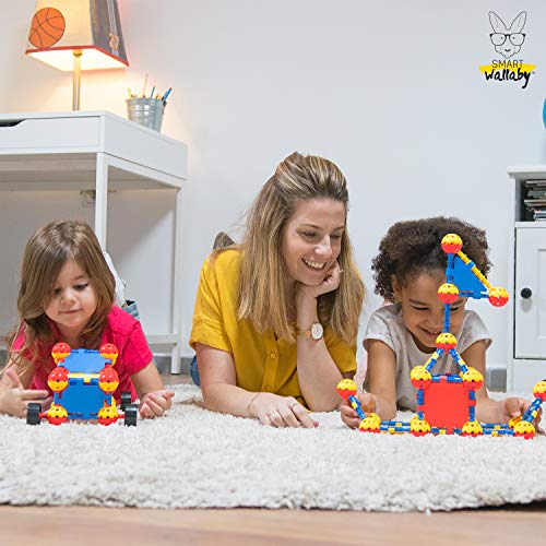 160 pc. STEM Toy Building Set - Balls & Joints Educational Construction for Learning Development & Imagination + 56 pc. 2-in-1 Flexible Parts Vehicle Set with tools. for Boys & Girls Ages 3-7