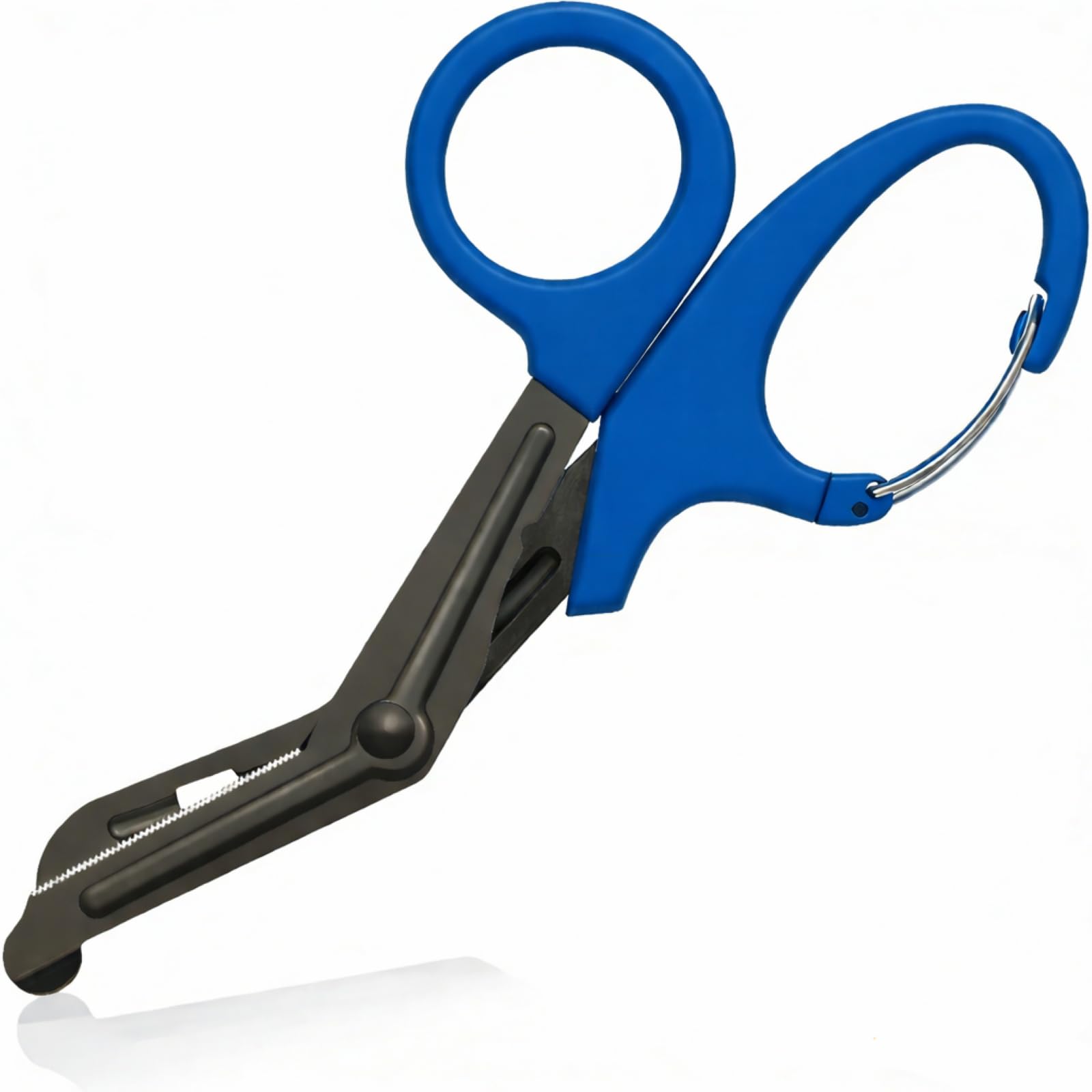 Titanium Bandage Shears Scissors EMT and Trauma Shears, Bent Stealth Black Coated for Nurses, Students, Emergency Room (Blue, 19cm)