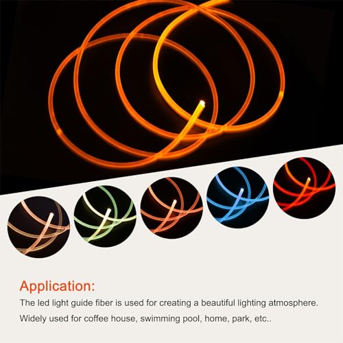Image of PMMA Side Glow Fiber Optic Cable, [for LED Light as Home, Party Decroation] - 0.12inch / 9.84 Feet / 1Pcs