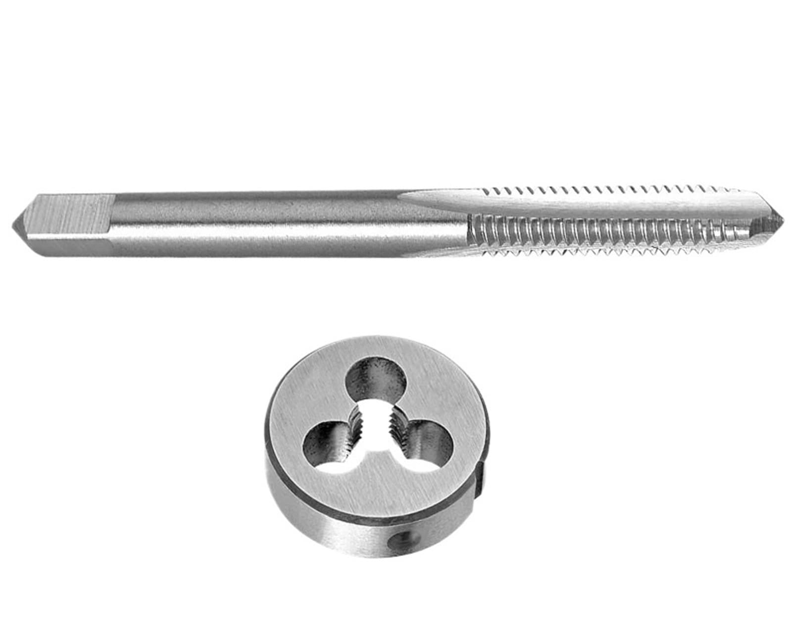 Zestaw gwintowników i narzynek 1/8"-44UN, gwintownik maszynowy HSS 1/8x44 i narzynka okrągła