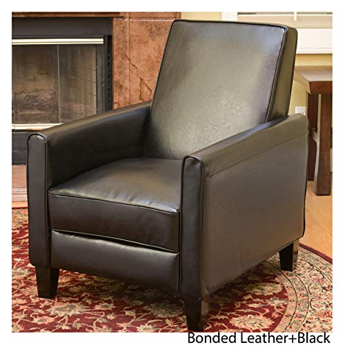 Sillón reclinable piel negro compacto miniatura 4