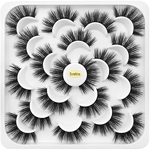 KOUSEI Falsche Wimpern Dramatisch 10 Paar Wimpern Pack Flauschig Lange Weiche Dicke Verlängerung Natürliche Volumen Wiederverwendbare handgefertigte Make-up-Wimpern Kein Kleber Cover