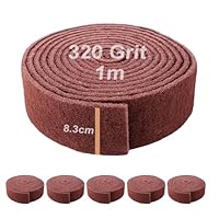Schleifvlies 1m x 83mm, 6 Rolle Korn 320 - Vielseitiges Schleifvlies für Metall, Holz, Lack, Edelstahl - Ideal als Schleifpad, Schleifschwamm für professionelle Anwendungen