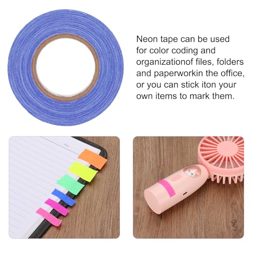 Image of PATIKIL Neon Gaffer Cloth Tape, 0.4 Inch x 65.6 Feet Colored Cotton Glow Tape Markers Fluorescent Blacklight Glow in The Dark Reflect Tape Stickers for Party Decorations, Dark Blue