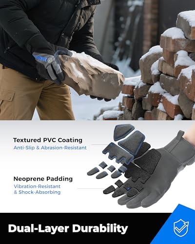 Image of toolant Winter Work Gloves for Men, Insulated Waterproof Work Gloves with Reinforced Palm for Cold Weather Protection