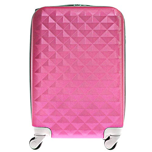 Alexander 20'' ABS Maleta de Viaje Equipaje Cabina Avión 54.5*34.5*23 cm Capacidad 37L Estructura Rígida Ligera Impermeable con Cerradura Asa Telescópica 4 Ruedas Giratorias (Fucsia, S: 20'') 1302FC-S