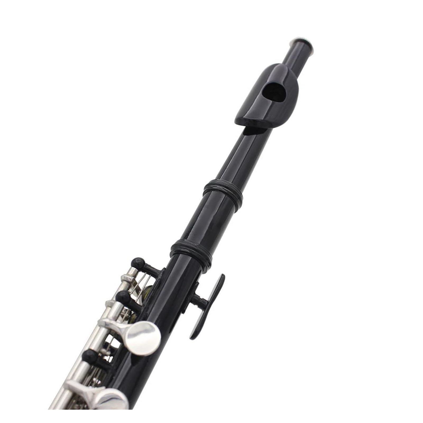 flet prosty 16-otworowy instrument dęty drewniany Piccolo Silver Piccolo z półfletem, biały mosiądz, posrebrzany