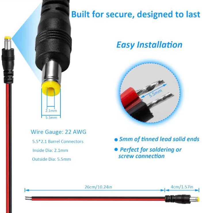 Miniatura 5 de Adaptador ACDC 6V 2A 1.5A 1A 0.5A Adaptador de alimentación 6V Cable de alimentación 12W 100-240V 50-60Hz con enchufe de 0.217 x 0.098 in DC