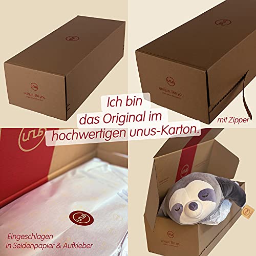 UNUS Faultier Kuscheltier Kissen, 75 cm, Grau, Seitenschläferkissen weich und flauschig,...