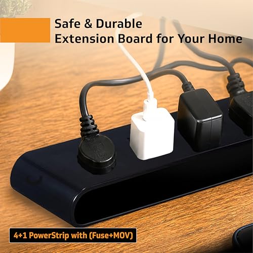Image of V-Guard Extension Board (MOV+Fuse) for Home & Office | 1.5m | 4 Sockets