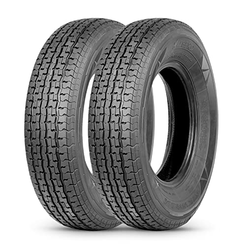 HALBERD Set of 2 Premium Trailer Tires ST205/75R14 8PR Load Range D Heavy Duty 205 75 14 Radial Trailer Tires Improve Traction in all-road conditions