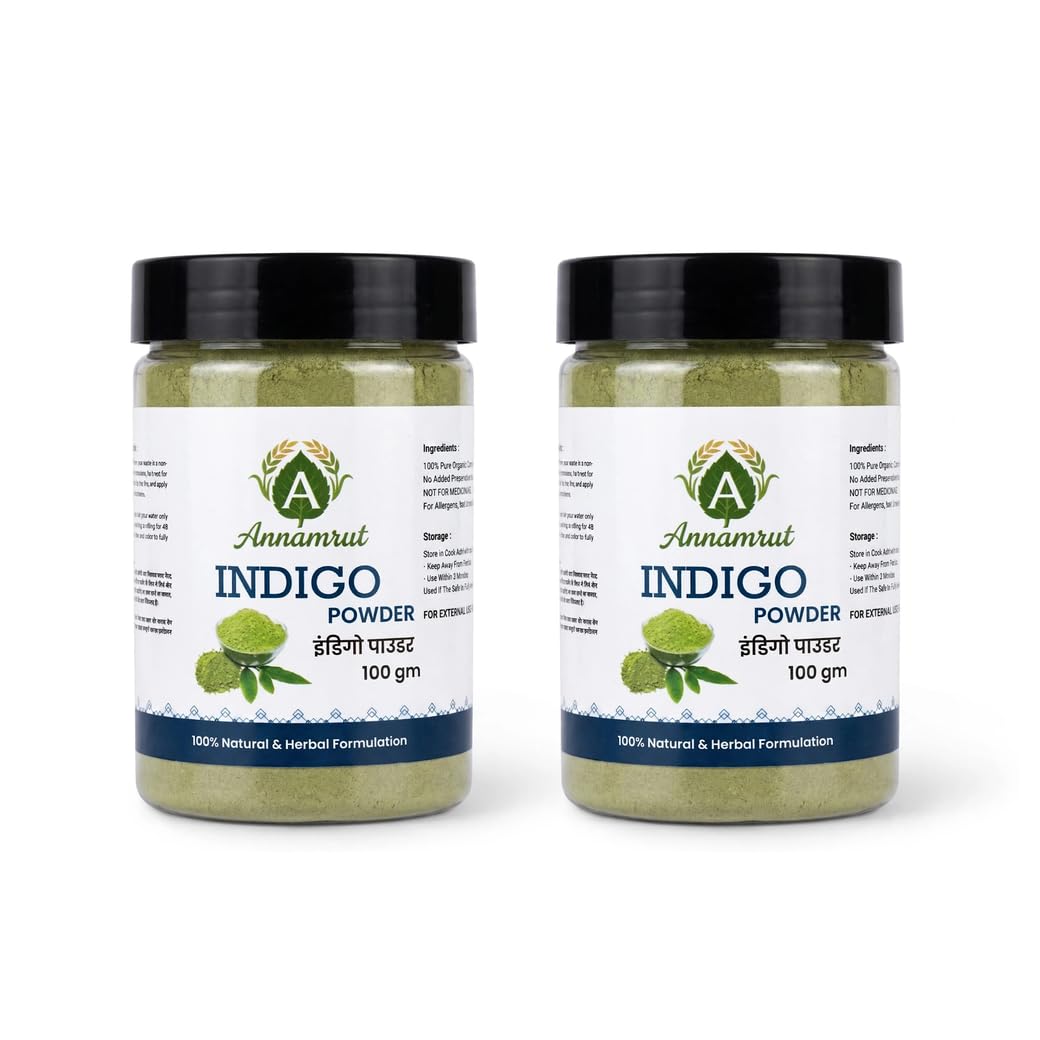 Indigo Powder for Hair 100g (Pack of 2) | 100% Pure Natural Indigo Leaf Powder | Herbal Hair Color | For Dark Brown to Black Hair Shades When Used with Henna | For External Use Only-picture-13