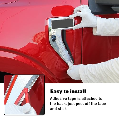 Image of Linskip Fender Side Emblem Trim Compatible with Ford F150 F250 F350 2021 2022 2023, F150 Fender Badges Cover, F-150 Enterior Accessories(Chrome)