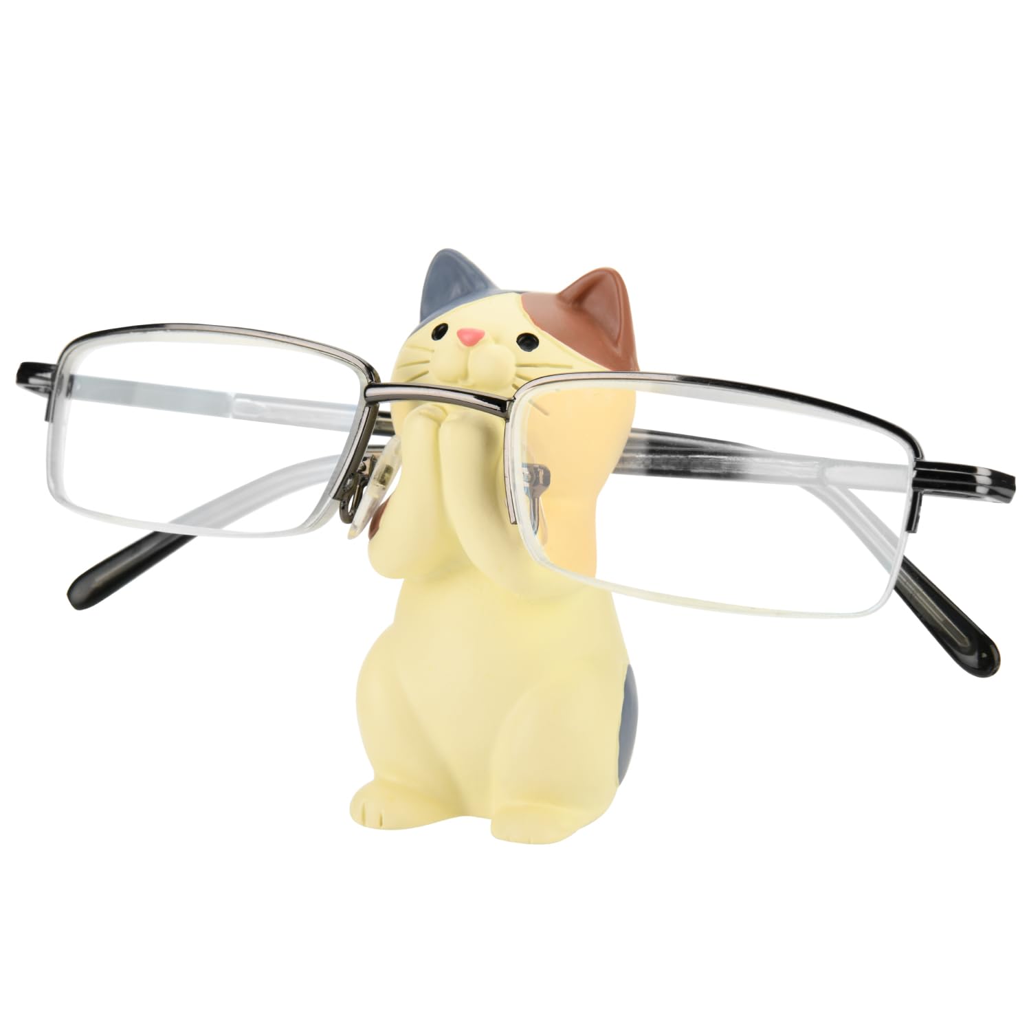 Homakover Cat Creative Glasses Holder Stand For Desk, Cute Eyeglasses Holder Display Stand, Sunglasses Spectacle Display Rack, Fun Resin Glasses Keeper Optical Accessories, Nightstand Home Office Desk Decor