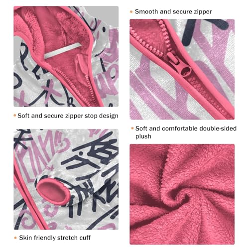 OTVEE Hipster Graffiti Kids Hoodie Jacket Fall Spring Full Zip Warm Outwear Coat3