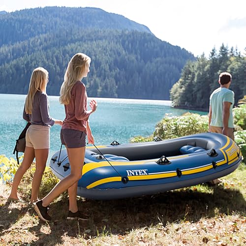 Intex Challenger 3 Set Schlauchboot - 295 x 137 x 43 cm - 3-teilig - Blau / Gelb, 68370NP, 6.5 cm