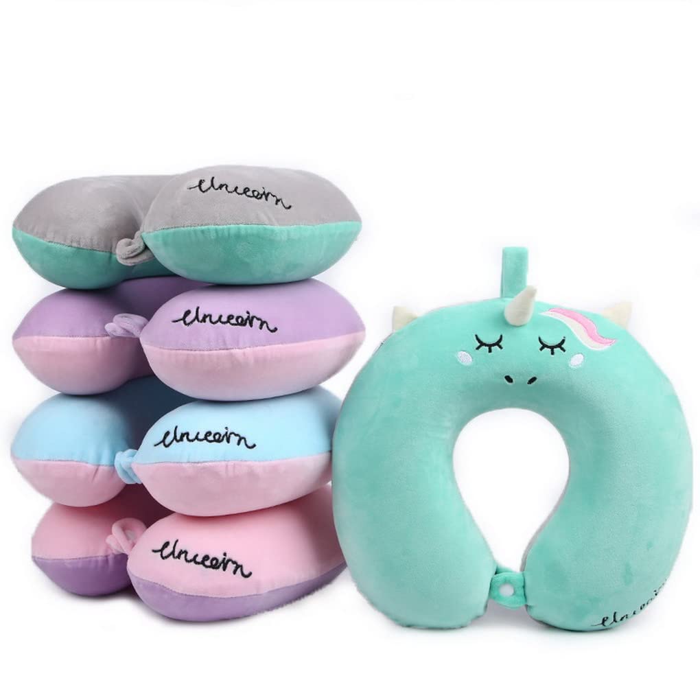 Cuscino Da Viaggio Unicorno Per Bambini - Memory Foam Morbido, Fodera Lavabile, Per Auto E Aereo - Foto 3