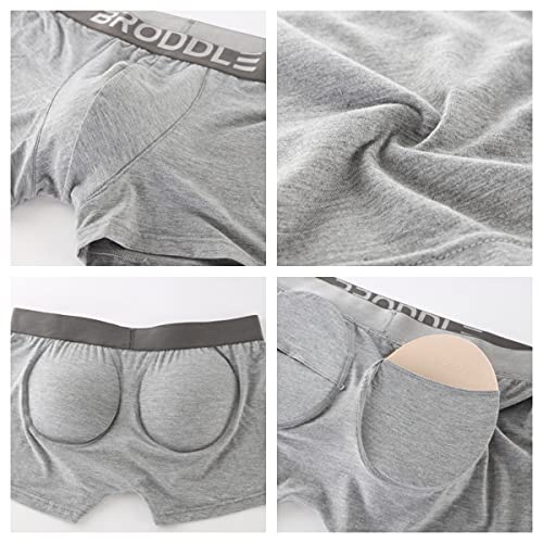 BRODDLE Men's Butt Padded Underwear Breathable Microfiber Modal Trunks4