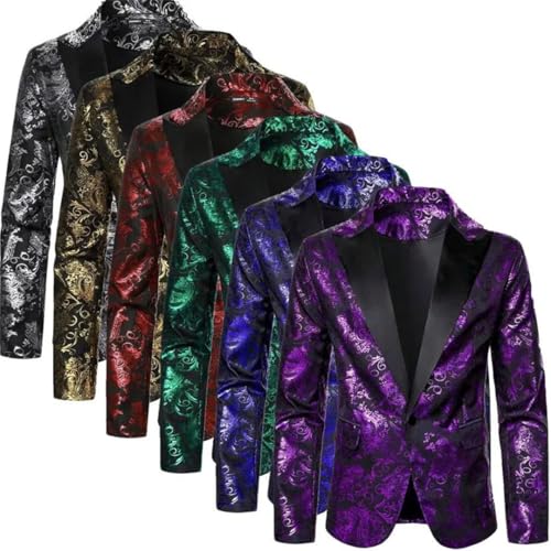 Men's Black Lapel Collar Long Sleeve Suit Jacket for Wedding Party Formal Coat2