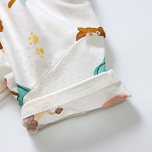 Infant Girls Cotton Dinosaur 𝐒leepwear 𝗣js Short Sleeve 𝐏ajamas Set Toddler Warm Prints 𝐋ounge𝐰ear Preppy Clothes4