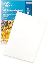 Mont Marte Papier A4 - Bloc de Peinture à l'Huile et Acrylique - 20 Feuilles - 350g/m² - Idéal pour les Peintures