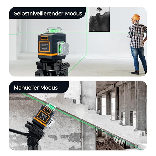 Kreuzlinienlaser Grün CIGMAN 3×360 Grad Selbstnivellierend